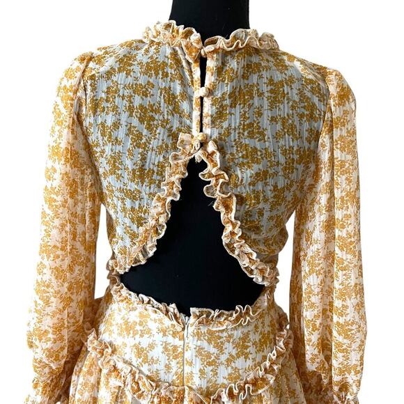 Saint + Secrets Women Dress Small Romantic Coquette Ruffle Ditsy Floral - Picture 6 of 13